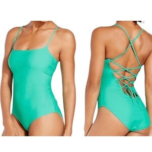 Fabletics Maillot Lace Up One Piece Swimsuit NWT